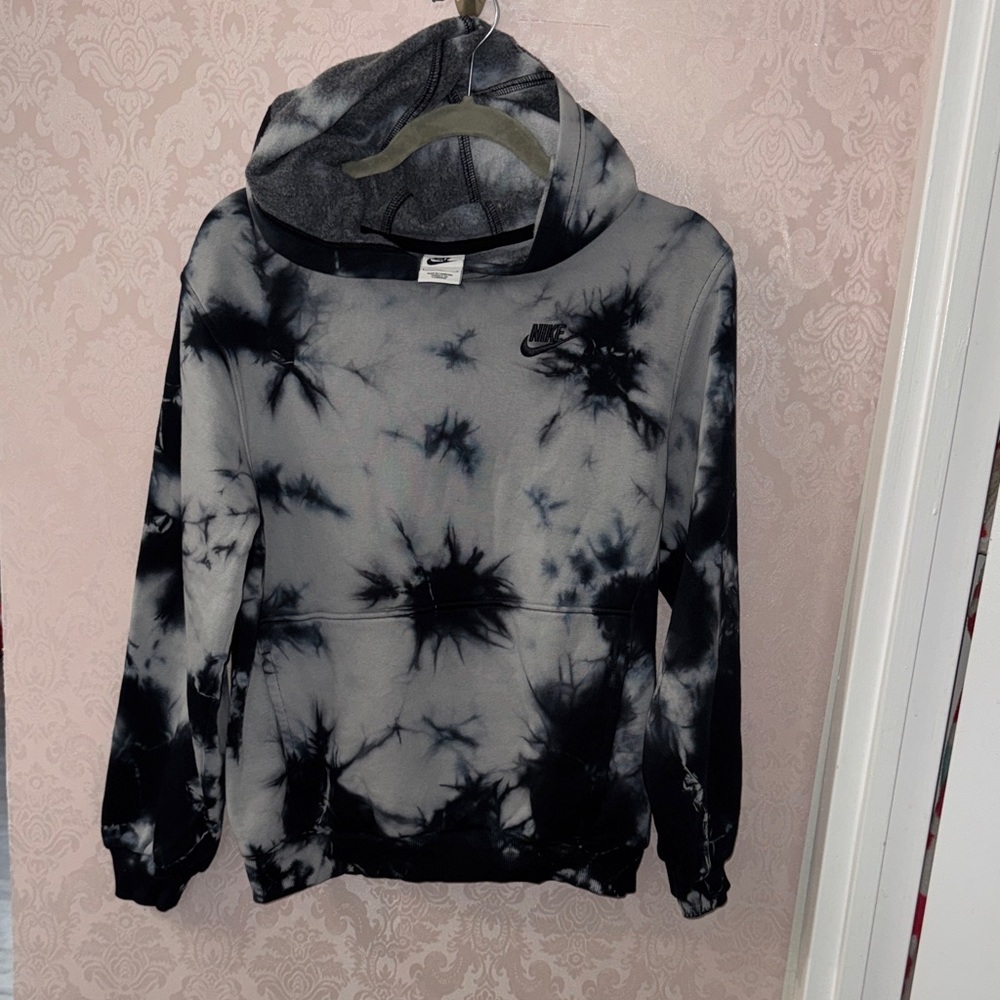 Kid’s Nike Black and Grey Tie-Dye Hoodie